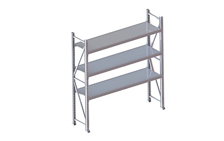 Стеллаж Л50 2000х500х1800 - 3 яруса (металлические полки)